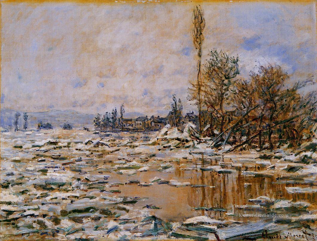 Breakup von Ice Grey Wetter Claude Monet Ölgemälde